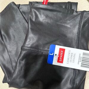 SPANX Black Faux Leather Legging